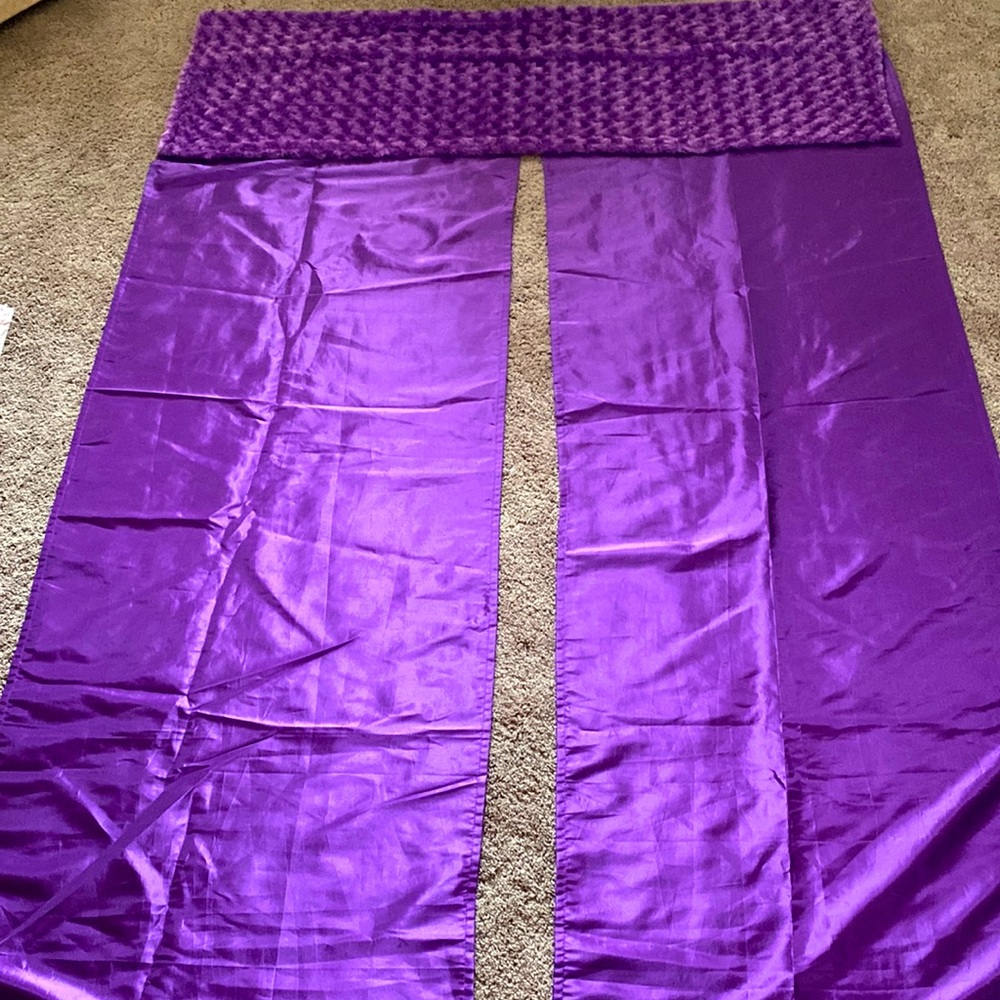Purple silk window curtain